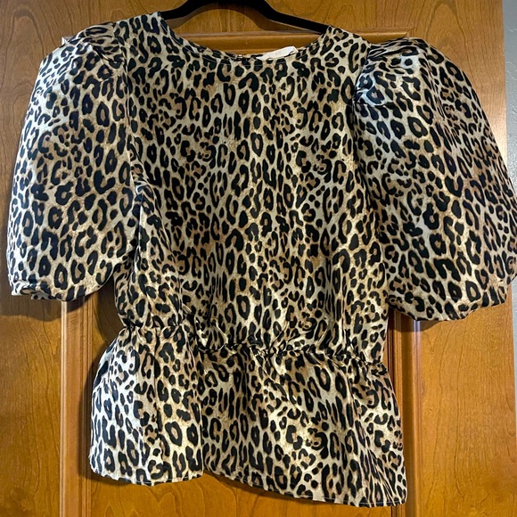H&m Leopard Peplum Blouse Women's Leopard Peplum Top